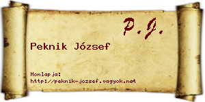 Peknik József névjegykártya